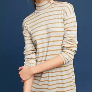 Anthropologie Vanessa Virginia Shining Silver and Gold Turtleneck Tunic